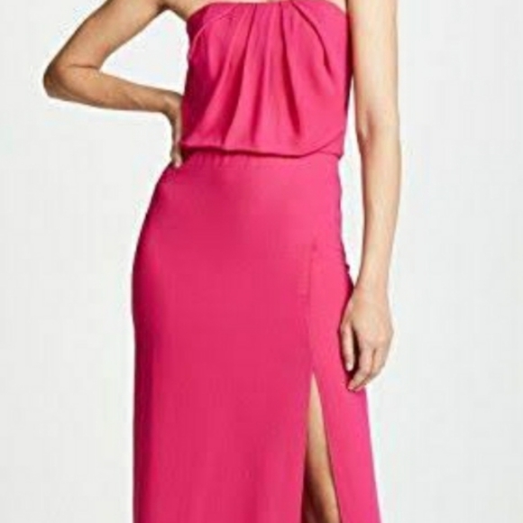 Halston Heritage Strapless Drape Back Flowy Gown - Picture 13 of 15